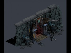 trapped dragon cave - door wall 02 Modèle 3D