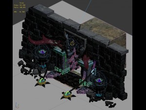 trapped dragon cave - door wall 02 Modèle 3D