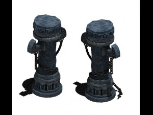 caverna do drag&atilde;o preso - pilar 01 Modelo 3D