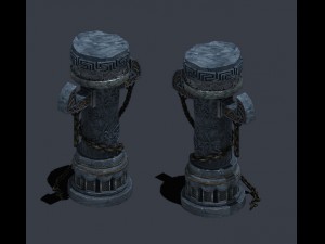 trapped dragon cave - pillar 01 3D Модель