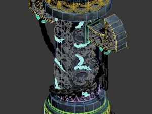 trapped dragon cave - pillar 01 3D Model