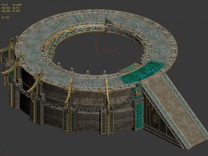 staircase round platform - temple hall 3D Модель