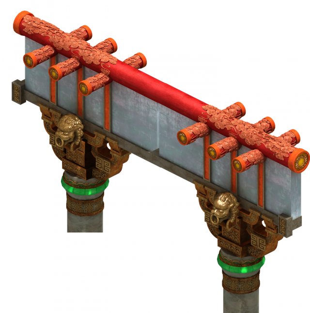 martial art - decorative columns Model 3D .c4d .max .obj .3ds .fbx .stl .blend 