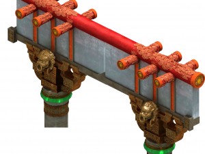 martial art - decorative columns 3D Model