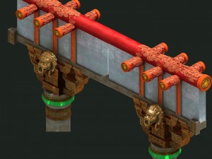 martial art - decorative columns Model 3D