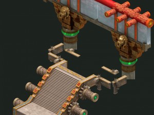 martial art - decorative columns Model 3D
