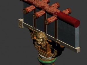 martial art - decorative columns Model 3D
