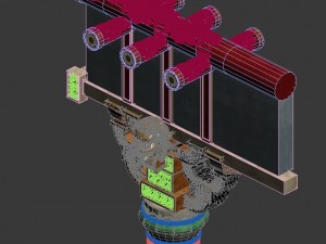 martial art - decorative columns Model 3D