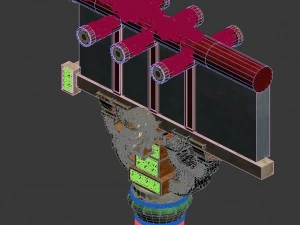 martial art - decorative columns 3D Model
