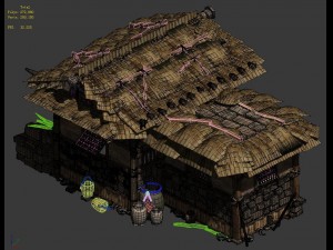 folk building - thatched cottage 3D-Modell