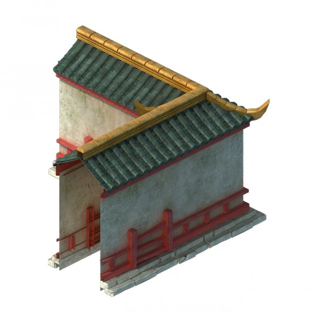 house - city wall 032 3D Модель .c4d .max .obj .3ds .fbx .stl .blend 