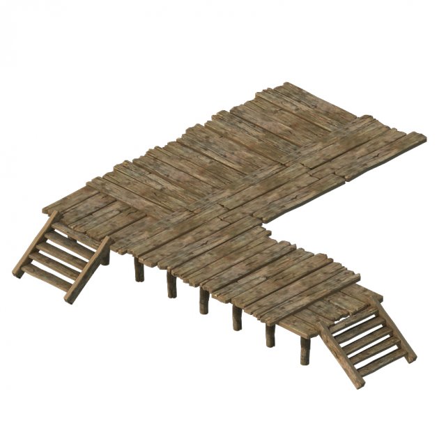 wooden board - corridor stairs 03 3D 模型 .c4d .max .obj .3ds .fbx .stl .blend 