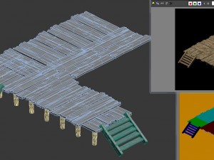 wooden board - corridor stairs 03 3D 模型