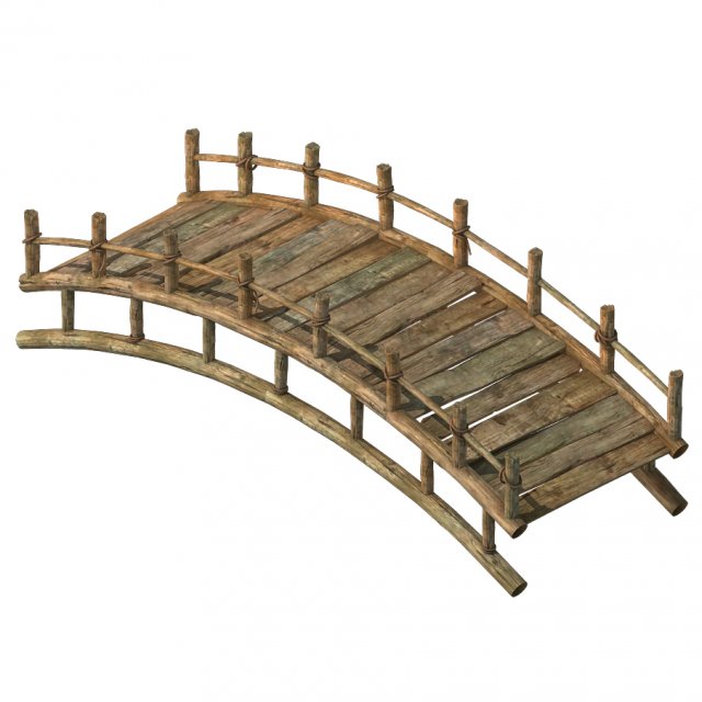 wooden buildings - wooden bridge 032 Model 3D .c4d .max .obj .3ds .fbx .stl .blend 