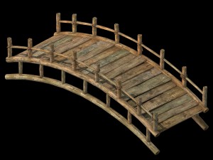 wooden buildings - wooden bridge 032 Model 3D