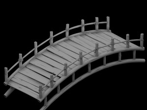 wooden buildings - wooden bridge 032 Model 3D