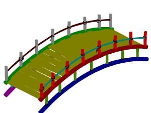 wooden buildings - wooden bridge 032 Model 3D