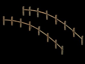 wooden buildings - wooden bridge 032 Model 3D