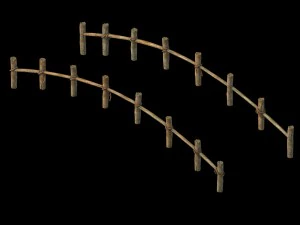 wooden buildings - wooden bridge 032 3D Model