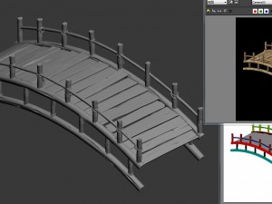 wooden buildings - wooden bridge 032 Model 3D