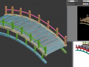 wooden buildings - wooden bridge 032 Model 3D