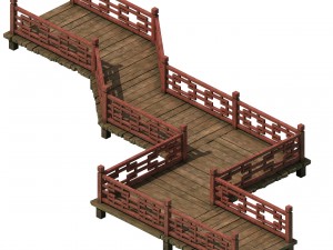 wooden bridge - nine bridge 3D Model