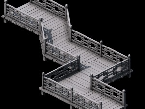 wooden bridge - nine bridge 3D 모델
