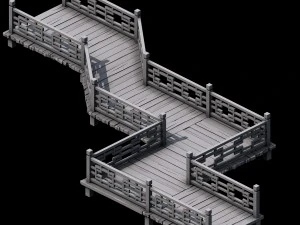 wooden bridge - nine bridge 3D Model