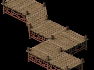 wooden bridge - nine bridge 3D 모델