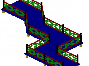 wooden bridge - nine bridge 3D 모델