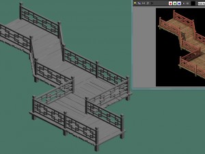 wooden bridge - nine bridge 3D 모델