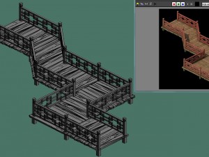 wooden bridge - nine bridge 3D 모델