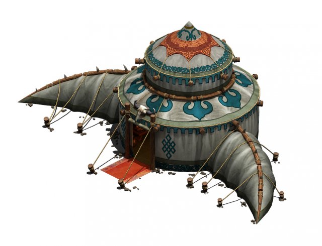 mulan prairie - tent 01 3D Model .c4d .max .obj .3ds .fbx .stl .blend 