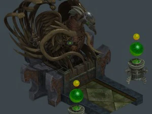 statue of the temple of the clan - the sacred lamp 3D Model