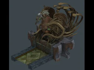 statue of the temple of the clan - the sacred lamp 3D Model