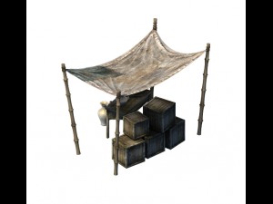 accessories - wind are grassland - bamboo shed 01 Modelo 3D