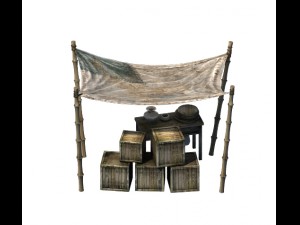 accessories - wind are grassland - bamboo shed 01 3D-Modell