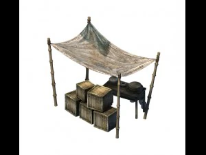 accessories - wind are grassland - bamboo shed 01 3D Model