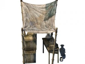 accessories - wind are grassland - bamboo shed 01 3D Model