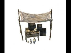 accessories - wind are grassland - bamboo shed 01 3D Model