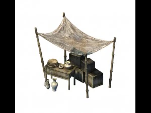 accessories - wind are grassland - bamboo shed 01 3D Model