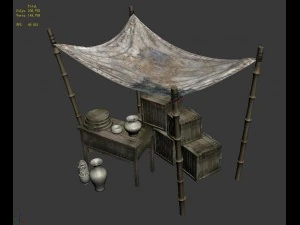 accessories - wind are grassland - bamboo shed 01 3D Model