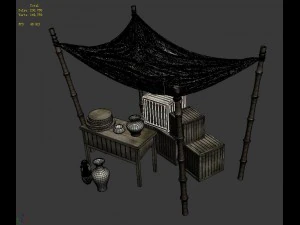accessories - wind are grassland - bamboo shed 01 3D Model