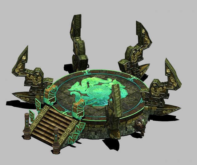 qiyuan island - altar high platform Model 3D .c4d .max .obj .3ds .fbx .stl .blend 