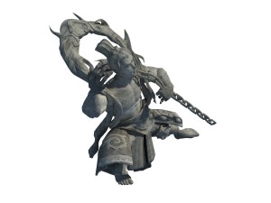 portrait - valkyrie stone carving Model 3D