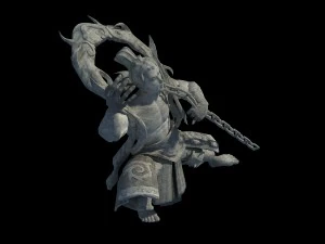 portrait - valkyrie stone carving 3D Model
