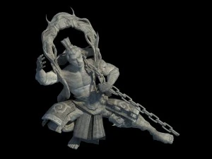portrait - valkyrie stone carving 3D Model
