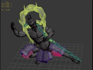 portrait - valkyrie stone carving Model 3D