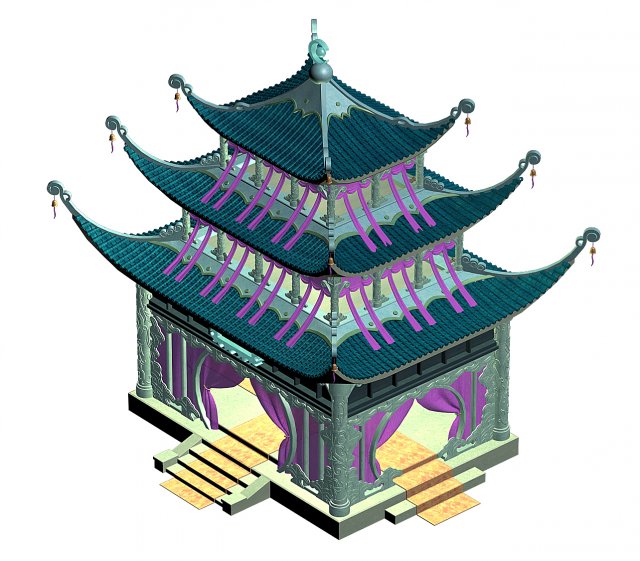 riyue island - palace 3D 模型 .c4d .max .obj .3ds .fbx .stl .blend
