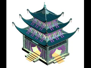 остров Риюэ - дворец 3D Модель